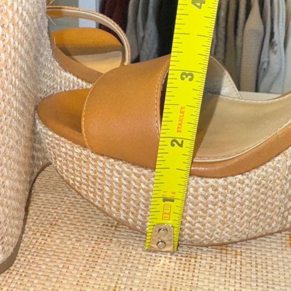 Michael Kors Camel and Cream Wedge Sandals - Picture 8 of 10
